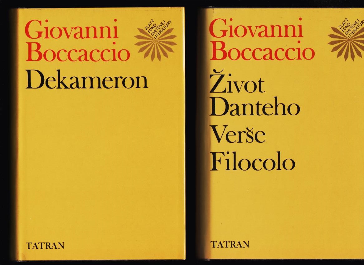 Giovanni Boccaccio: Dekameron+Život Danteho, Verše, Filocolo