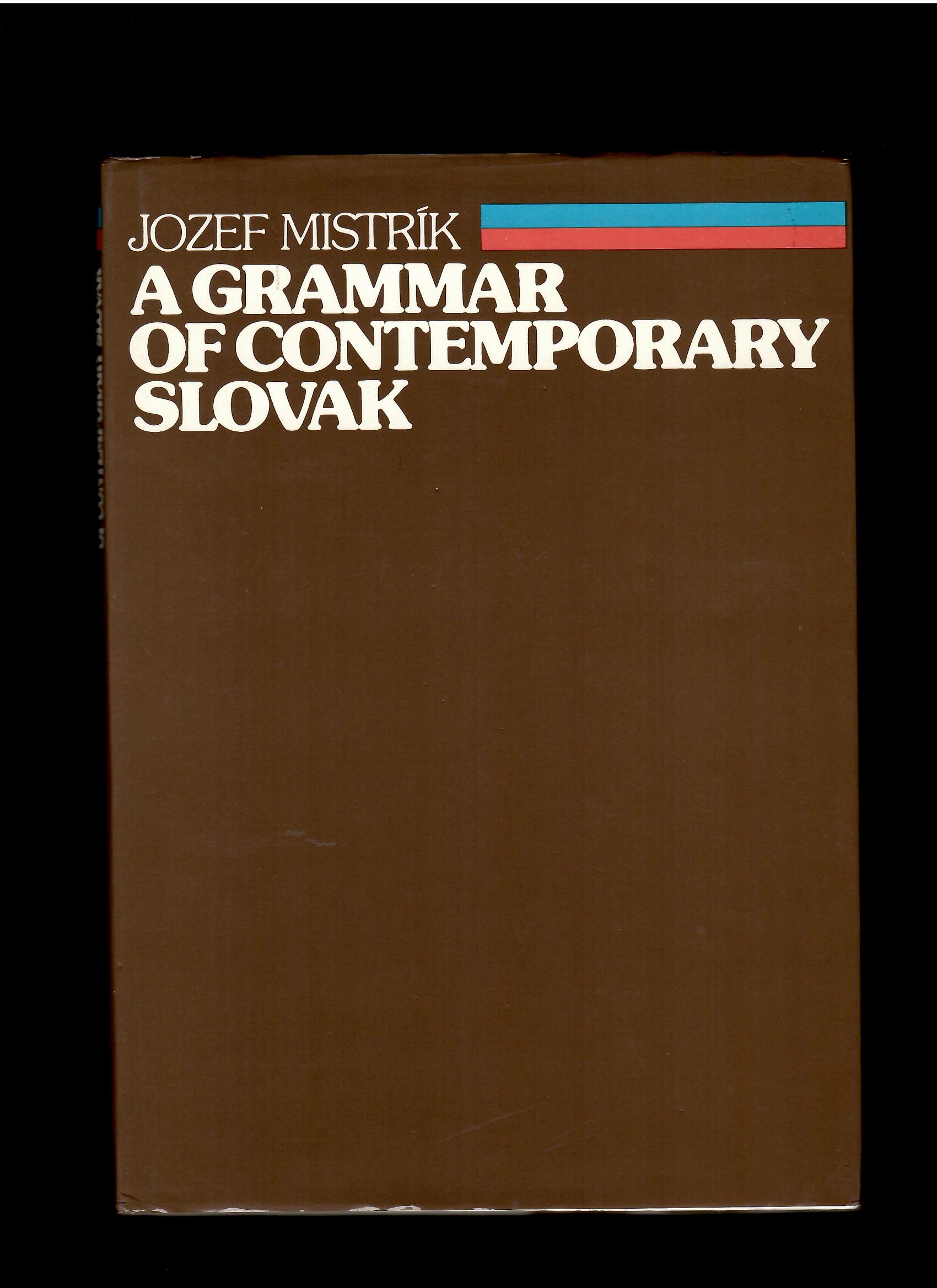 Jozef Mistrík: A grammar of contemporary Slovak