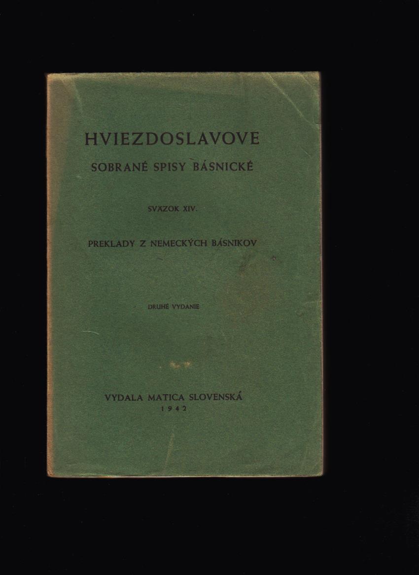 Pavol O. Hviezdoslav: Preklady z nemeckých básnikov /Goethe: Faust, Schiller/