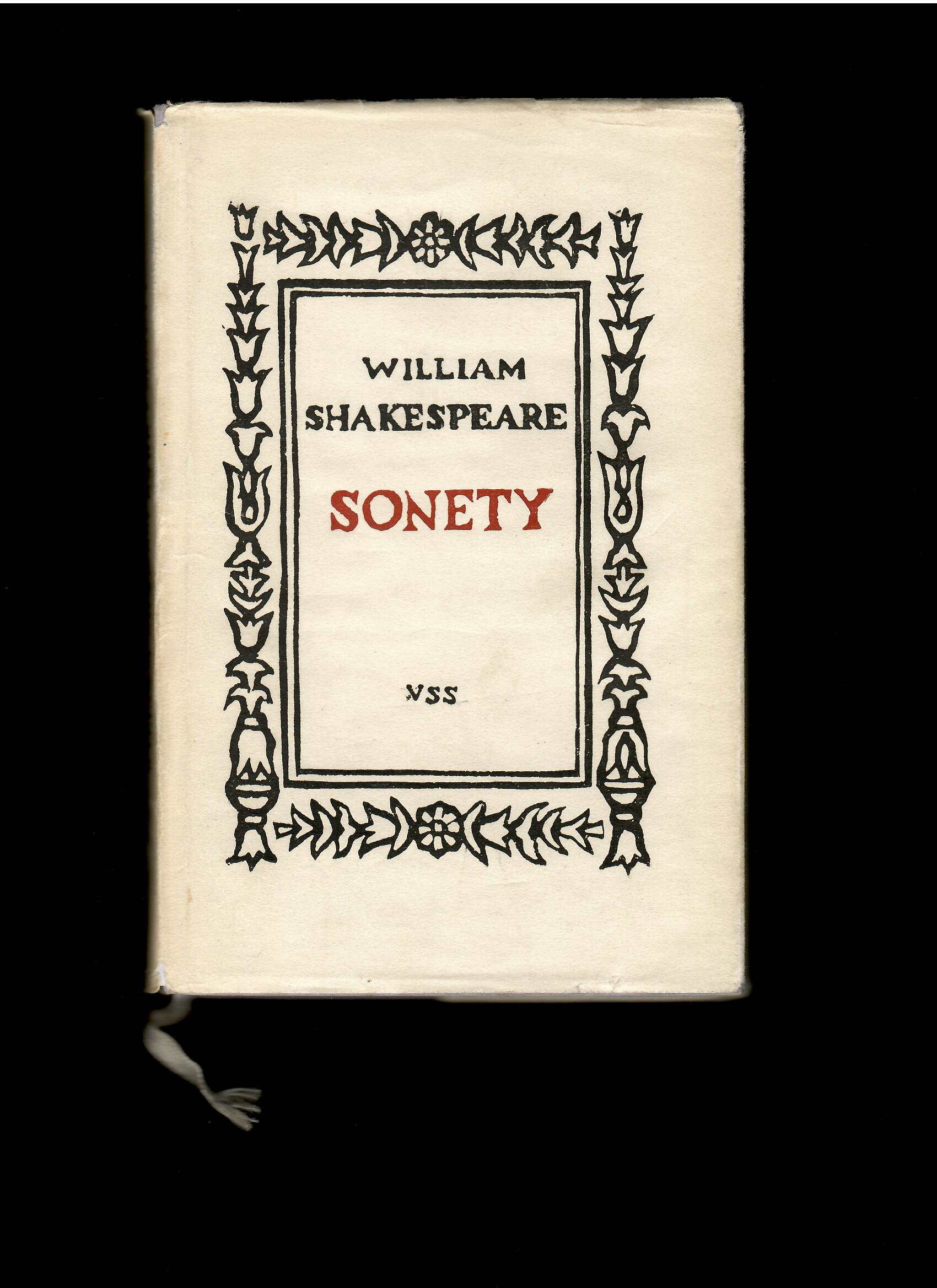 William Shakespeare: Sonety /1. slovenské vydanie, il. Ernest Zmeták/