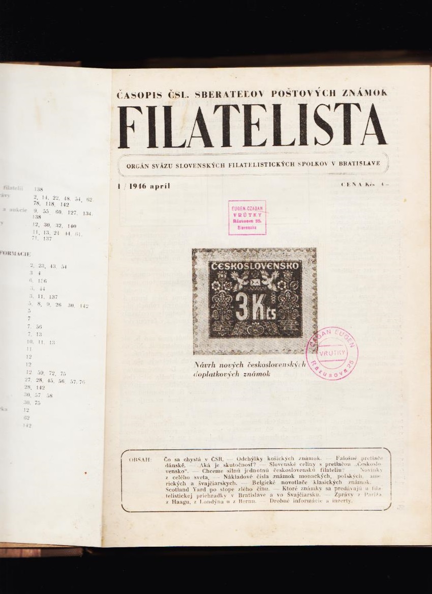 Ladislav Novotný (ed.): Časopis Filatelista 1-9/1946, 1-12/1947