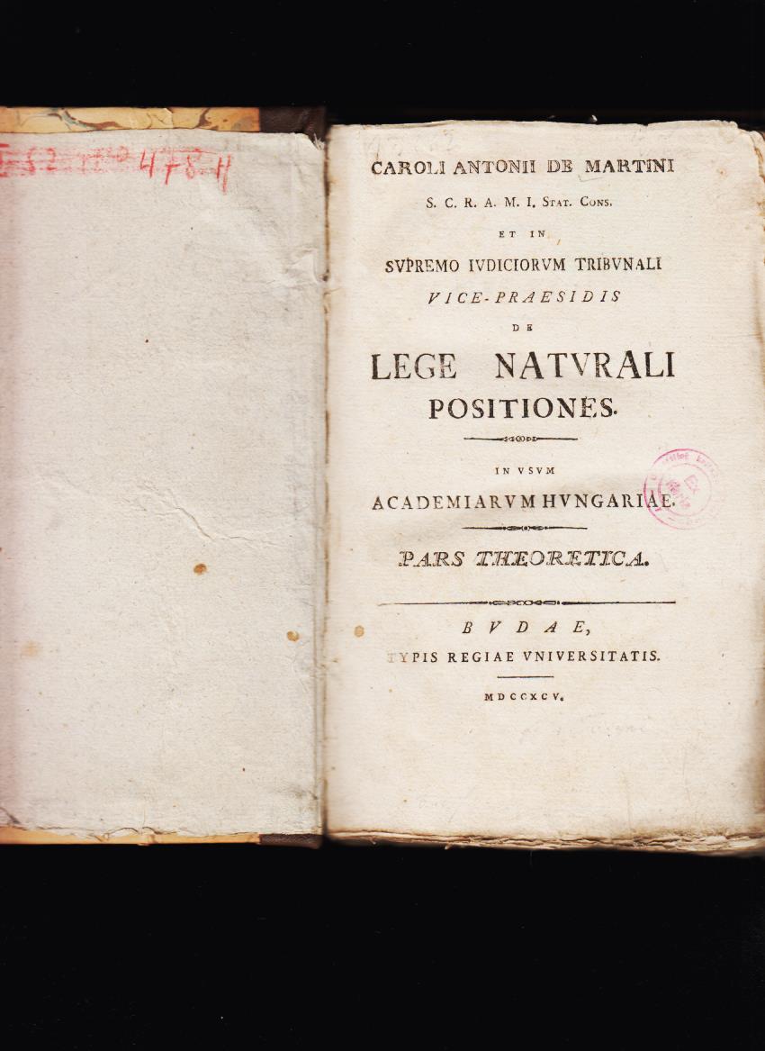 Caroli Antonii De Martini: De Lege naturali positiones /1795/