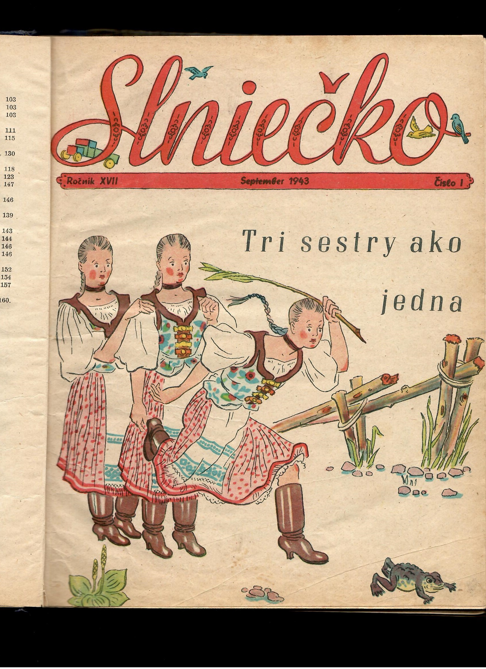 Časopis Slniečko, ročník XXVII. 1943—1944, číslo 1—10 /il. Emil Makovický/