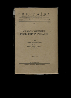 Rudolf Beran, Alojz Chura: Československé problémy populační /1937/
