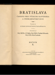 Bratislava. Časopis pro výzkum Slovenska a Podkarpatské Rusi /1936/