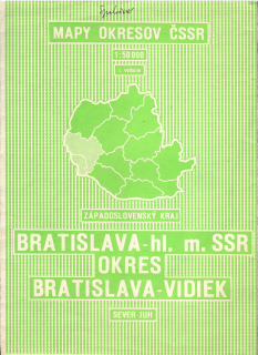 Mapa Bratislava-vidiek Sever-Juh /1983/