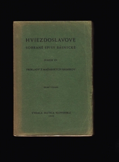 Pavol O. Hviezdoslav: Preklady z maďarských básnikov /Petőfi, Arany, Mádach/