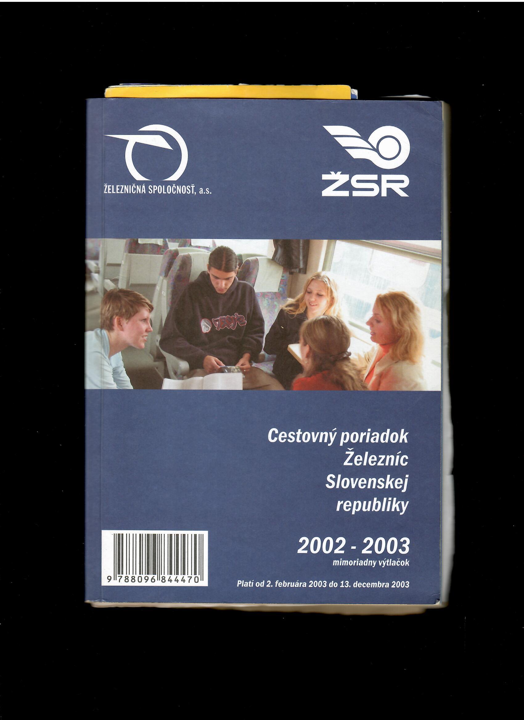 Cestovný poriadok ŽSR 2002/2003