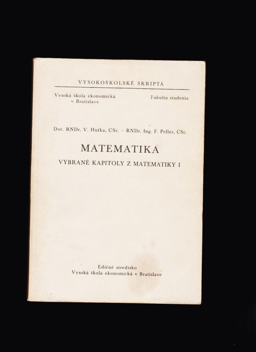 Huťka, Peller: Matematika. Vybrané kapitoly z matematiky 1