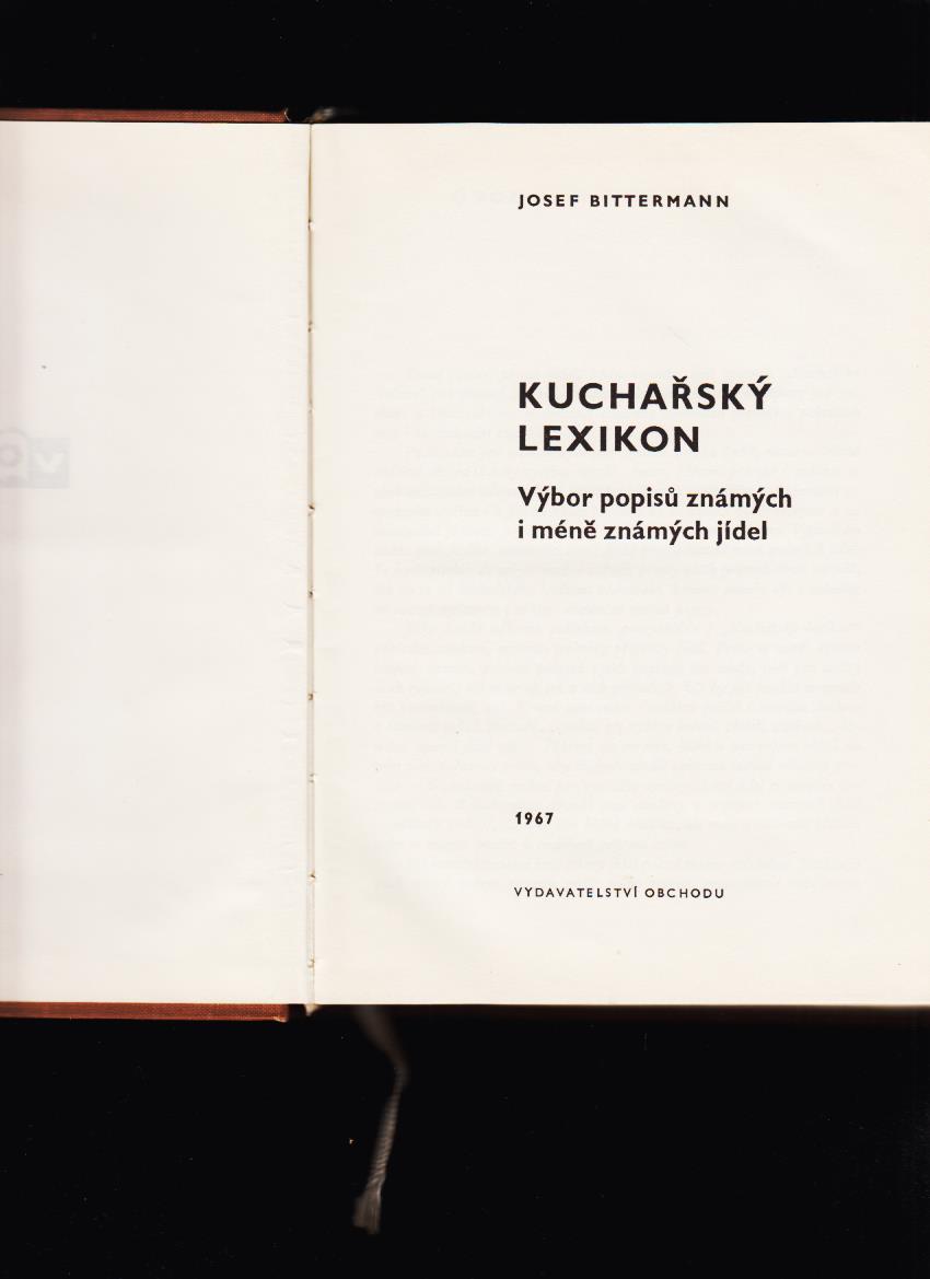 Josef Bittermann: Kuchařský lexikon. Výbor popisů známych i méně známých jídel